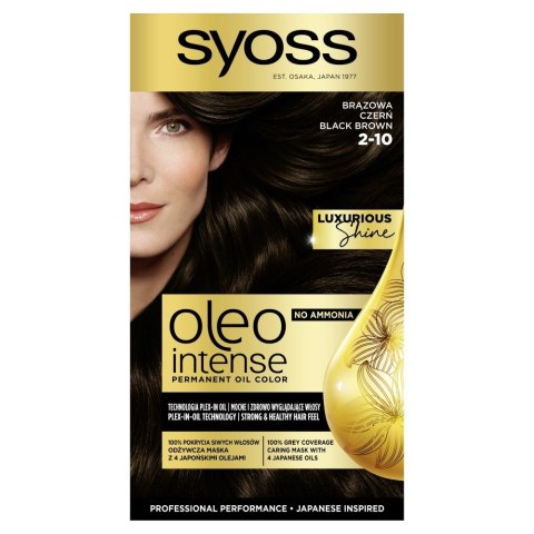 Syoss Oleo Intense farba do włosów Permanent Oil Color nr 2-10 Brązowa Czerń 1 op.