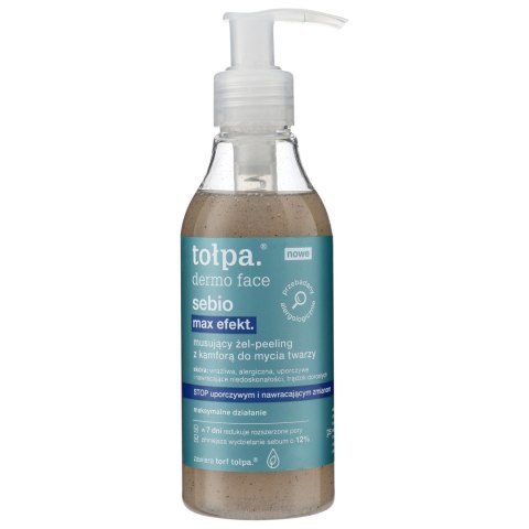 Tołpa Dermo Face Sebio Max efekt Musujący żel-peeling z kamforą do mycia twarzy 195 ml