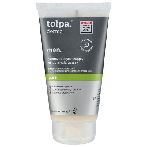 Tołpa Dermo Men żel do mycia twarzy głęboko oczyszczający Pure 150 ml