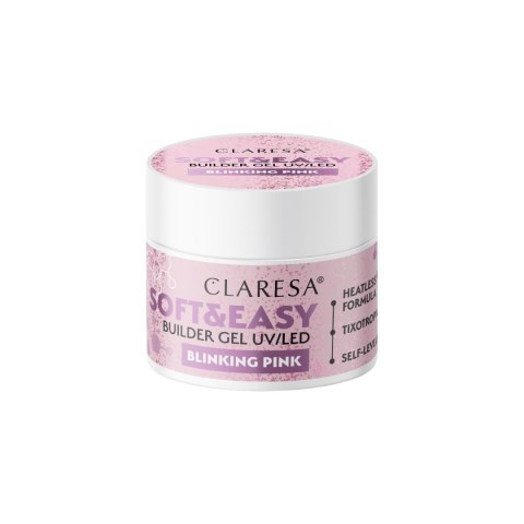 Claresa Soft&Easy żel budujący do paznokci Blinking Pink 12 g