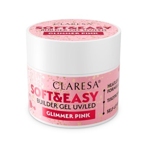 Claresa Soft&Easy żel budujący do paznokci Glimmer Pink 12 g