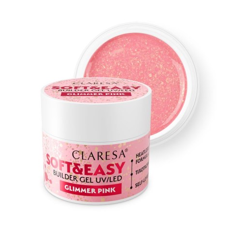 Claresa Soft&Easy żel budujący do paznokci Glimmer Pink 45 g