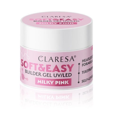 Claresa Soft&Easy żel budujący do paznokci Milky White 45 g