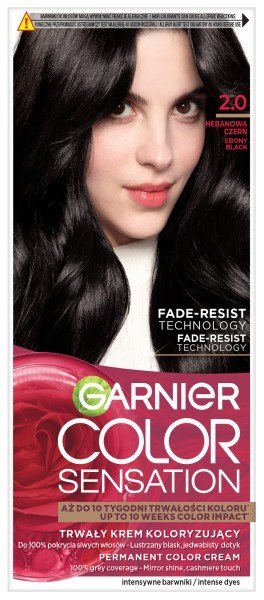 Garnier Color Sensation krem koloryzujący nr 2.0 - Hebanowa Czerń 1 op.