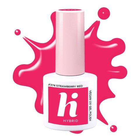 Hi Hybrid lakier hybrydowy #374 Strawberry Red 5 ml