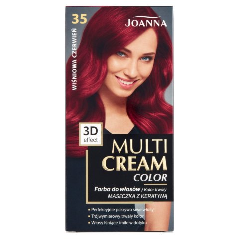 Joanna Multi Cream Color farba do włosów nr 35 Wiśniowa Czerwień.