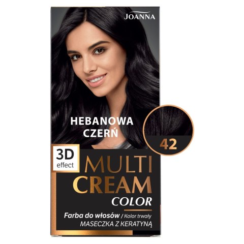 Joanna Multi Cream Color farba do włosów nr 42 Hebanowa Czerń.
