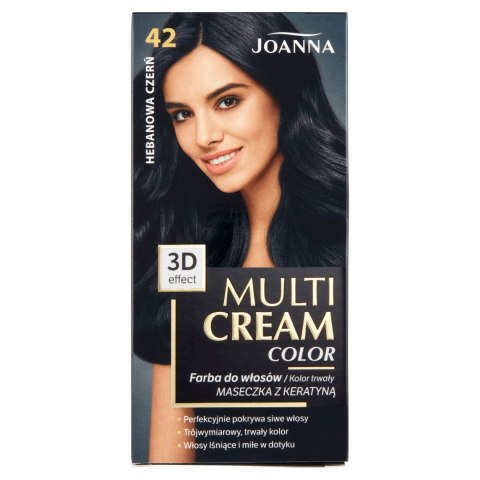 Joanna Multi Cream Color farba do włosów nr 42 Hebanowa Czerń.