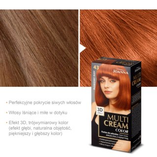 Joanna Multi Cream Color farba do włosów nr 43 Płomienny Rudy.