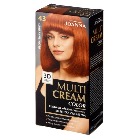 Joanna Multi Cream Color farba do włosów nr 43 Płomienny Rudy.