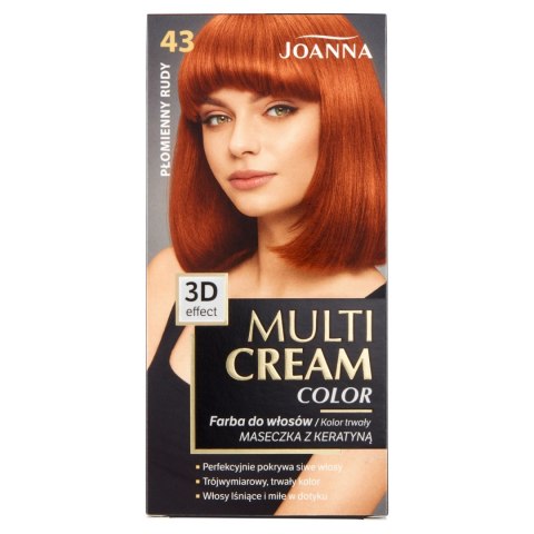 Joanna Multi Cream Color farba do włosów nr 43 Płomienny Rudy.