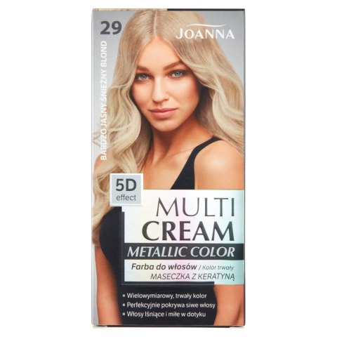 Joanna Multi Cream Metallic Color farba do włosów nr 29 Bardzo jasny śnieżny blond.