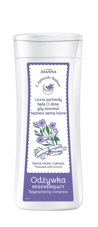 Joanna z Apteczki Babuni odżywka regenerująca do włosów - siemię lniane i lukrecja 200 ml