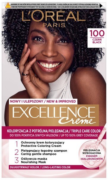 L'Oréal Paris Excellence Creme farba do włosów 100 Czerń
