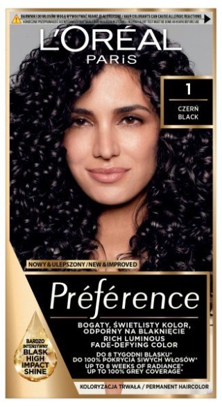 L'Oréal Paris Preference farba do włosów 1 - Czerń 1 op.