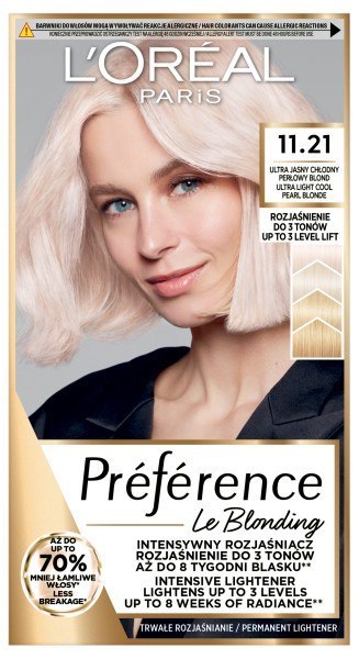 L'Oréal Paris Preference farba do włosów 11.21 Ultra Jasny Chłodny Perłowy Blond 1 op.