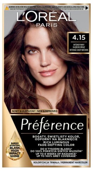 L'Oréal Paris Preference farba do włosów 4.15 Intensywny Głęboki Brąz 1 op.
