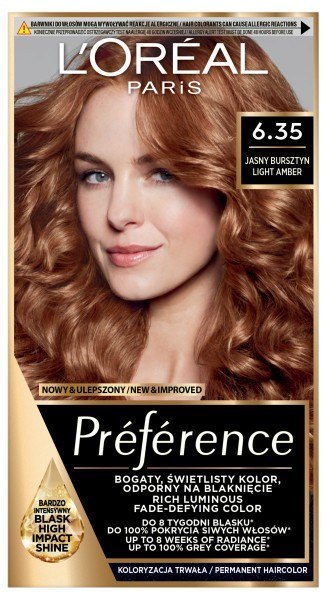 L'Oréal Paris Preference farba do włosów 6.35 Jasny Bursztyn 1 op.