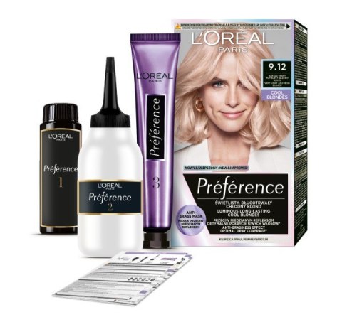 L'Oréal Paris Preference farba do włosów 9.12 - Bardzo Jasny Popielaty Beżowy Blond 1 op.