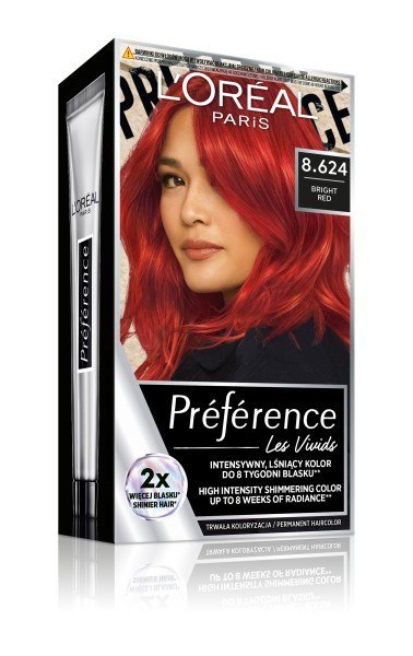 L'Oréal Paris Preference Vivid Colors farba do włosów 8.624 Bright Red