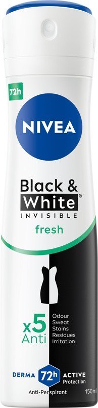 NIVEA Black & White Invisible Fresh Antyperspirant Damski w Sprayu 150 ml