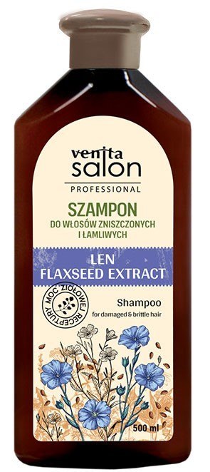 Venita Salon Professional szampon z lnem do włosów zniszczonych i łamliwych 500 ml