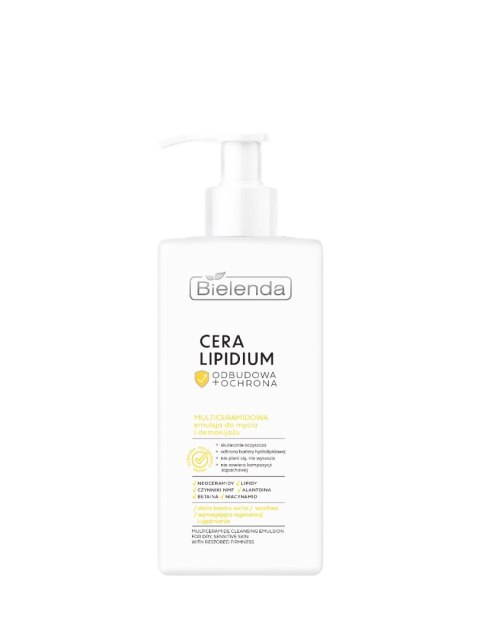 Bielenda cera Lipidium Odbudowa + Ochrona Multiceramidowa emulsja do mycia i demakijażu 300 ml