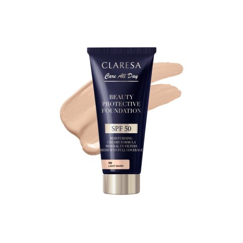 Claresa Nawilżający Podkład z Filtrem SPF 50 Beauty Protective Foundation 1W Light Warm 30 ml