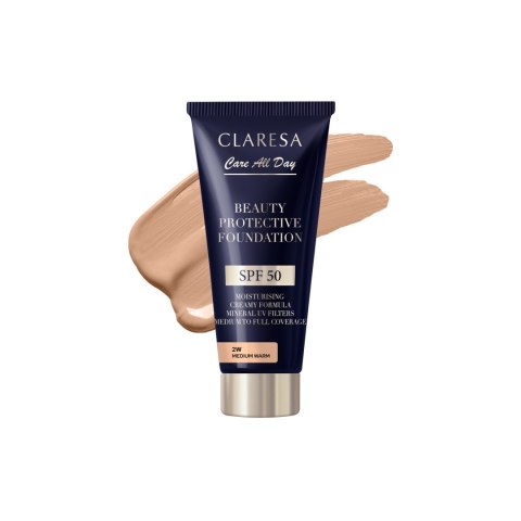 Claresa Nawilżający Podkład z Filtrem SPF 50 Beauty Protective Foundation 2W Medium Warm 30 ml