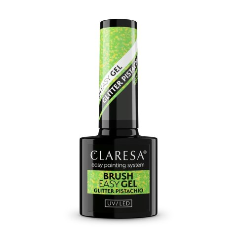 Claresa Brush Easy Gel żel do paznokci - Glitter Pistachio 5 g
