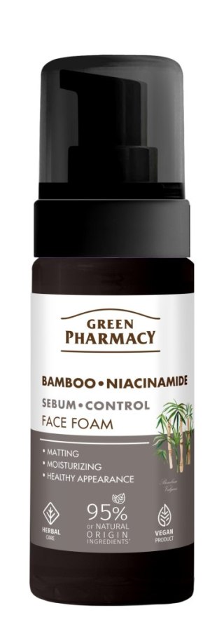 Green Pharmacy Bambus + Niacynamid pianka do mycia twarzy 150 ml