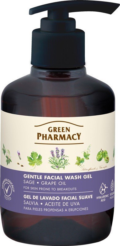 Green Pharmacy delikatny żel do mycia twarzy dla skóry skłonnej do podrażnień Szałwia 270 ml