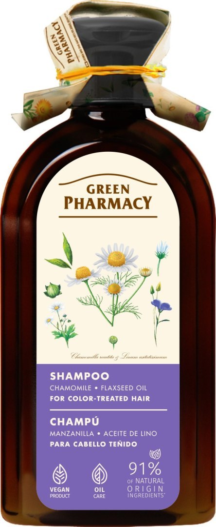 Green Pharmacy szampon do włosów farbowanych rumianek i Olej lniany 350 ml