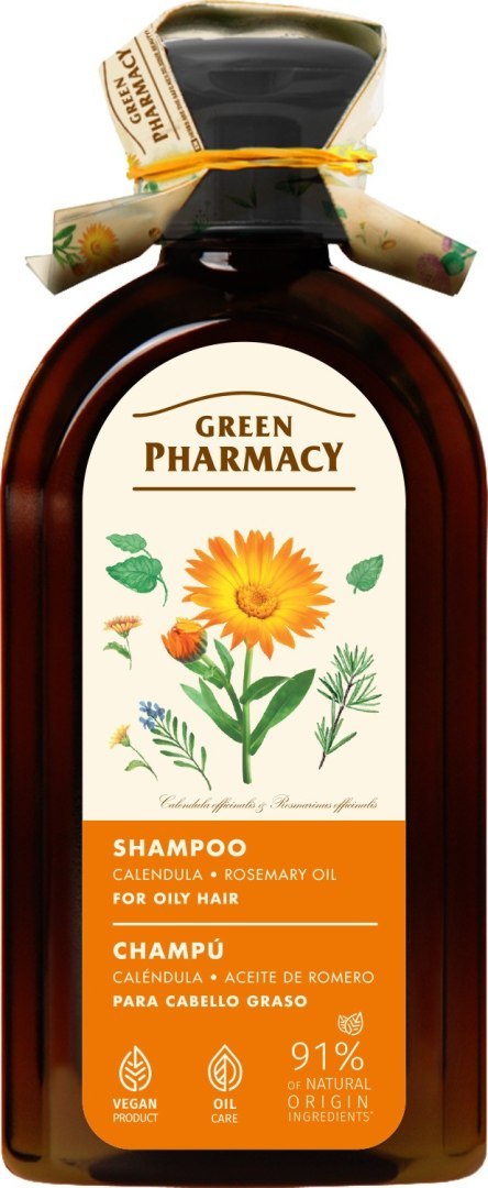Green Pharmacy szampon do włosów przetłuszczających się nagietek i Olej rozmarynowy 350 ml