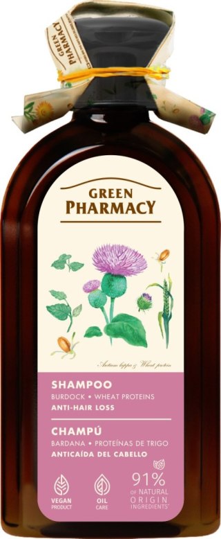 Green Pharmacy szampon przeciw wypadaniu włosów łopian i białka pszenicy 350 ml
