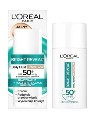 L'oreal Bright Reveal Fluid do Twarzy Odcień Jasny Tinted Glow Spf50+ 50 ml