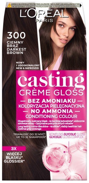 L'Oréal Paris Casting Creme Gloss krem koloryzujący nr 300 Ciemny Brąz