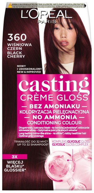 L'Oréal Paris Casting Creme Gloss krem koloryzujący nr 360 Wiśniowa Czerń