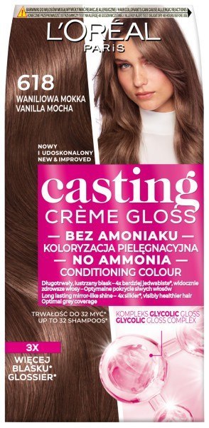 L'Oréal Paris Casting Creme Gloss krem koloryzujący nr 618 Waniliowa Mokka