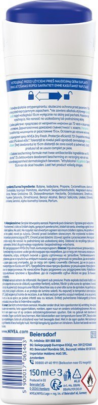NIVEA Dry Fresh Antyperspirant Damski w Sprayu 150 ml