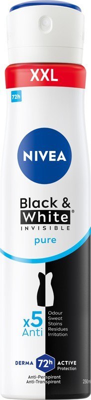 NIVEA Black & White Invisible Pure Antyperspirant Damski w Sprayu 250 ml