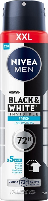 NIVEA MEN Black & White Invisible Fresh Antyperspirant w Sprayu 250 ml