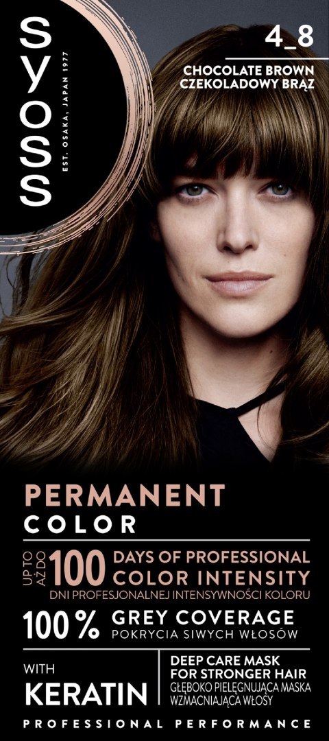 Syoss Permanent Color farba do włosów 4-8 Czekoladowy Brąz