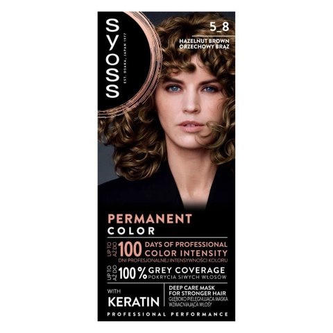 Syoss Permanent Color farba do włosów 5_8 Orzechowy Brąz