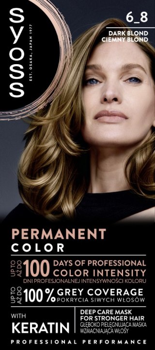 Syoss Permanent Color farba do włosów 6_8 Ciemny Blond