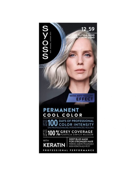 Syoss Permanent Cool farba do włosów 12-59 Chłodny platynowy blond