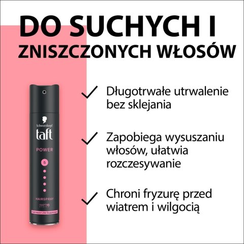 Taft Power Cashmere lakier do włosów suchych i zniszczonych 5 ultramocny 250 ml