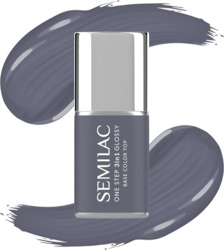 Semilac One Step Glossy 3in1 lakier hybrydowy do paznokci S185 Stone Grey 7 ml