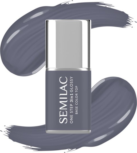 Semilac One Step Glossy 3in1 lakier hybrydowy do paznokci S185 Stone Grey 7 ml