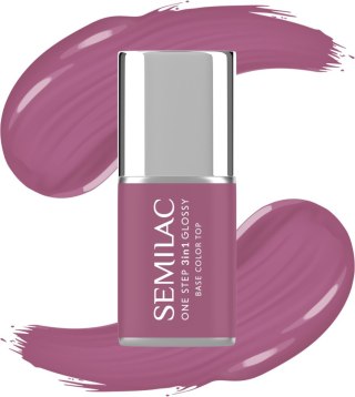 Semilac One Step Glossy 3in1 lakier hybrydowy do paznokci S205 Purple Beige 7 ml
